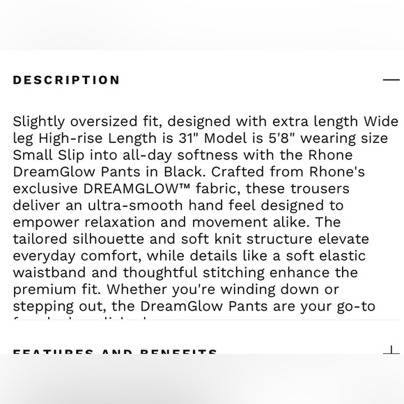 Rhone DreamGlow Wide Leg Trousers Women’s Sz XS Gray/Black Solid Pintuck Pants - Picture 4 of 9